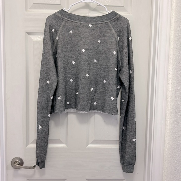 Wildfox Couture Women's Football Star Monte Crop Sweatshirt XS Oversized Lounge - Picture 7 of 9